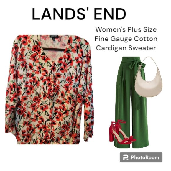 Lands' End Sweaters - Lands End Women's Plus Size Fine Gauge Cotton Cardigan Sweater
